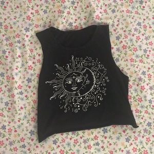 black sun crop top